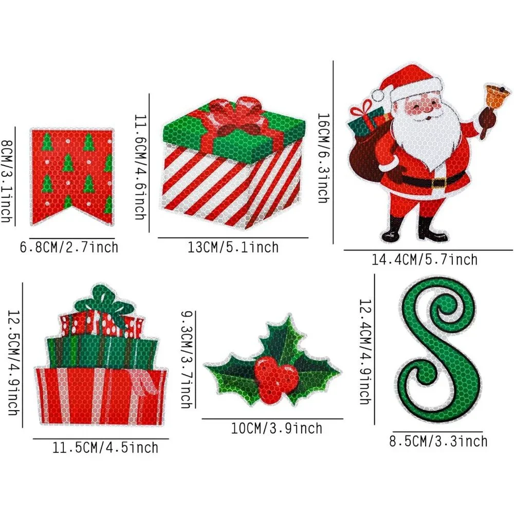 30Pcs Christmas Reflective Car Magnet Set Happy Holiday Letter Refrigerator Magn